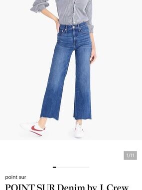 High-Rise Wide-Leg Crop Jeans - Medium Blue
